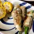 **saki**'s cooksnap of when they made チーズinオクラの豚肉巻き.