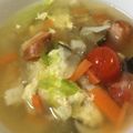 たっぷりみかん's cooksnap of when they made ウィンナーと卵・トマトのスープ☆朝食にも.