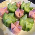 しえるる's cooksnap of when they made 風車チックな魚肉ソーセージ＆きゅうり☆*.
