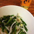 二角形's cooksnap of when they made 簡単 副菜 もやしと ニラの からし和え.