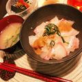 はぐれメタル30's cooksnap of when they made 鯛のごまだし丼.