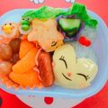 なるおっちいちかず's cooksnap of when they made キャラ弁*コキンちゃんおにぎり.