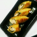 キャラメグ♪'s cooksnap of when they made 油揚げのササミと梅と大葉巻き.