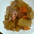 nyao8's cooksnap of when they made 豚肉と大根のトロトロ濃厚な味噌炒め煮♡.