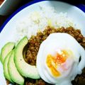 かすがべ's cooksnap of when they made アボカドと鶏そぼろの即席丼.