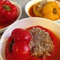 76naru's cooksnap of when they made ⌘ パプリカの肉詰め ⌘ お米入り ⌘.