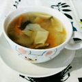 kururin18's cooksnap of when they made 余った餃子の皮で☆彩りスープ.