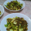 yasu0804's cooksnap of when they made キャベツとシイタケと合挽き肉のカレー炒め.