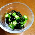 たぬぴぃ★'s cooksnap of when they made ✿オクラとわかめの✿すし酢で酢の物✿.
