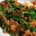 chocomooca's cooksnap of when they made 簡単‼ニラと豚挽き肉のピリ辛中華風そぼろ.