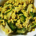 かのさ's cooksnap of when they made きゅうりとちくわの卵とじ.