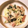 アイコタロウ's cooksnap of when they made ほうれん草とベーコンのクリームパスタ.