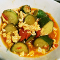 あらっち♪'s cooksnap of when they made きゅうりとトマトの卵炒め.