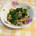 オレンジリング's cooksnap of when they made ほうれん草とベーコン炒め.