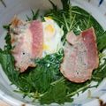 おちゃむ夫人's cooksnap of when they made 水菜♡♥ベーコンエッグ巣ごもり風.