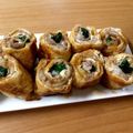 ∞らら∞'s cooksnap of when they made 胡麻ドレで生姜焼き風☆油揚げの豚肉巻き.