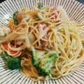 ぺたんこクマ's cooksnap of when they made 土日、簡単♪カルボナーラ風冷製パスタ.