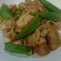 miyarobo's cooksnap of when they made 柚子胡椒入り！豚バラとオクラのポン酢炒め.