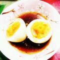 ののっく's cooksnap of when they made 【味玉】余った餃子のたれでしみしみ.