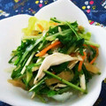 たまさぶろうの部屋's cooksnap of when they made 簡単♪水菜とささみとザーサイのサラダ.