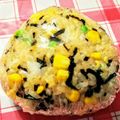 まろぼん's cooksnap of when they made 子供大好きよろこんぶカラフルオニギリ.