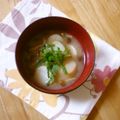 sumirenore's cooksnap of when they made ナメコと麩の味噌汁紫蘇風味.