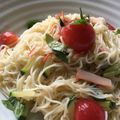 ＊裕晴＊'s cooksnap of when they made トマトとサラダチキンの洋風そうめん.