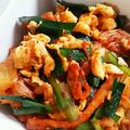 またきてしかく's cooksnap of when they made ニラ玉キムチ炒め.
