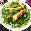 kaaa7♡'s cooksnap of when they made 薄揚げと水菜のニンニク醤油.
