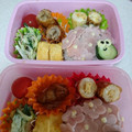 sanama0826's cooksnap of when they made キャラ弁♡梅雨のアジサイとカエルさん.