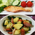 ★☆Ｒｉｕ☆★'s cooksnap of when they made ジェノベーゼでほうれん草とじゃがいも炒め.