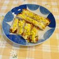 オレンジリング's cooksnap of when they made お弁当にｯ♪コーンマヨ☆ちくわボート.