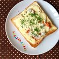 ふたごゆき's cooksnap of when they made しらすと鮭フレークで簡単食パンアレンジ☆.