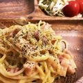 まりも0404's cooksnap of when they made 簡単に☆本格カルボナーラ.