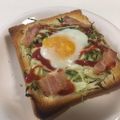 papikun's cooksnap of when they made とろ〜りハムエッグで キャベツトースト.
