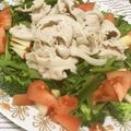 はるとニモdaddy's cooksnap of when they made 豚しゃぶサラダ〜ミョウガと大葉のせ〜.