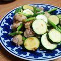 クックCR80LB☆'s cooksnap of when they made チキンとズッキーニとアスパラのガリバタ.