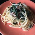 ｍｙライフ's cooksnap of when they made 椎茸とほうれん草のクリームスパゲッティ.