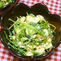 tokotann's cooksnap of when they made 豆苗と炒り卵のおかかマヨ.