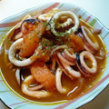kurukurumin's cooksnap of when they made トマト消費に！イカと煮ちゃおう☆.