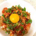 ぶーさん⚇'s cooksnap of when they made 混ぜるだけ☆キムチ納豆丼.