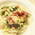 lilipond's cooksnap of when they made おくらとトマトのツナマヨそうめん.