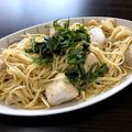 まめこ8888's cooksnap of when they made 鶏肉と梅干しの簡単パスタ.