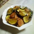 bonbonnier's cooksnap of when they made ズッキーニとウィンナーのおかか炒め.