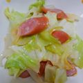 SoraｰRyu's cooksnap of when they made キャベツ玉ねぎウインナーマヨネーズ炒め.