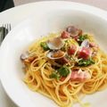 せい♪♪'s cooksnap of when they made 捨てない！アサリの酒蒸し汁で”パスタ”.