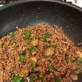 88fumifumi's cooksnap of when they made ピーマンとなすのオイスター挽き肉丼☆.