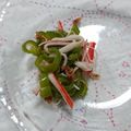 イチゴ、イチゴ。's cooksnap of when they made <お弁当用>ピーマンとカニカマの和え物.