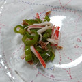イチゴ、イチゴ。's cooksnap of when they made <お弁当用>ピーマンとカニカマの和え物.