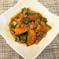 あいちー☻'s cooksnap of when they made かぼちゃ&オクラの挽肉炒め煮.